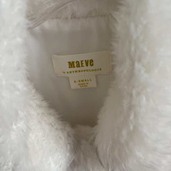 ANTHROPOLOGIE Maeve Cinched Faux Fur Coat, Size XS - Picture 3 of 6